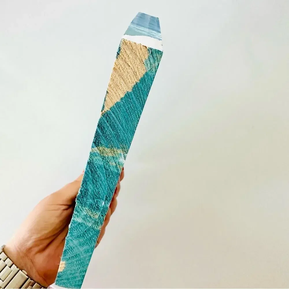 Metallic Gold White Turquoise Blue Abstract Painting Original Art Wood Square